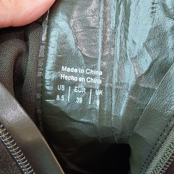 ALDO Army / Olive Green Ankle Length Block Heel Sock Boots / Booties 8.5 - Picture 9 of 9